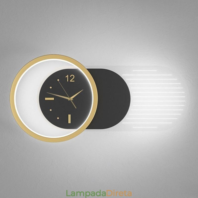 Luminária de parede Moderna Minimalista Acrílico Ferro Forjado Relógio de Parede Luminária de parede
