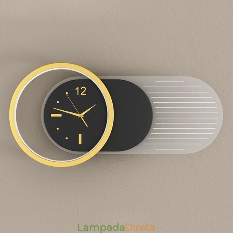 Luminária de parede Moderna Minimalista Acrílico Ferro Forjado Relógio de Parede Luminária de parede