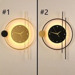 Relógio de parede Luminária de parede moderna minimalista em ferro forjado e