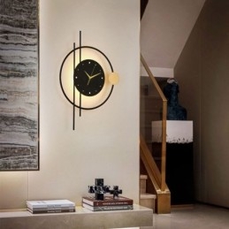 Relógio de parede Luminária de parede moderna minimalista em ferro forjado e