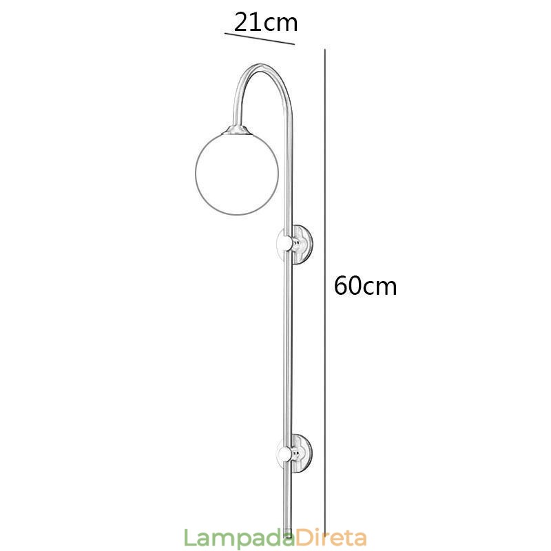 Arandela moderna, luminária de parede dourada escovada