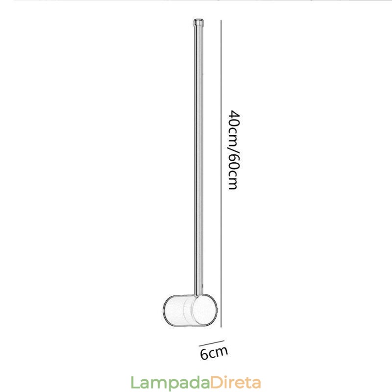 Luminária de parede longa moderna para decoração de cabeceira