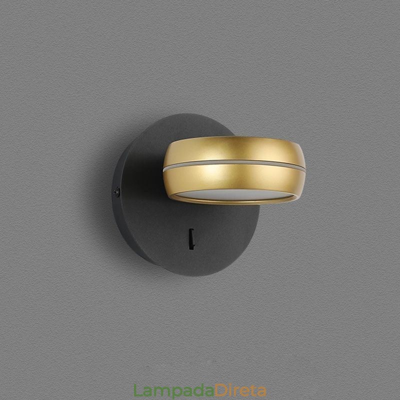 Luminária de parede giratória, arandela moderna e minimalista