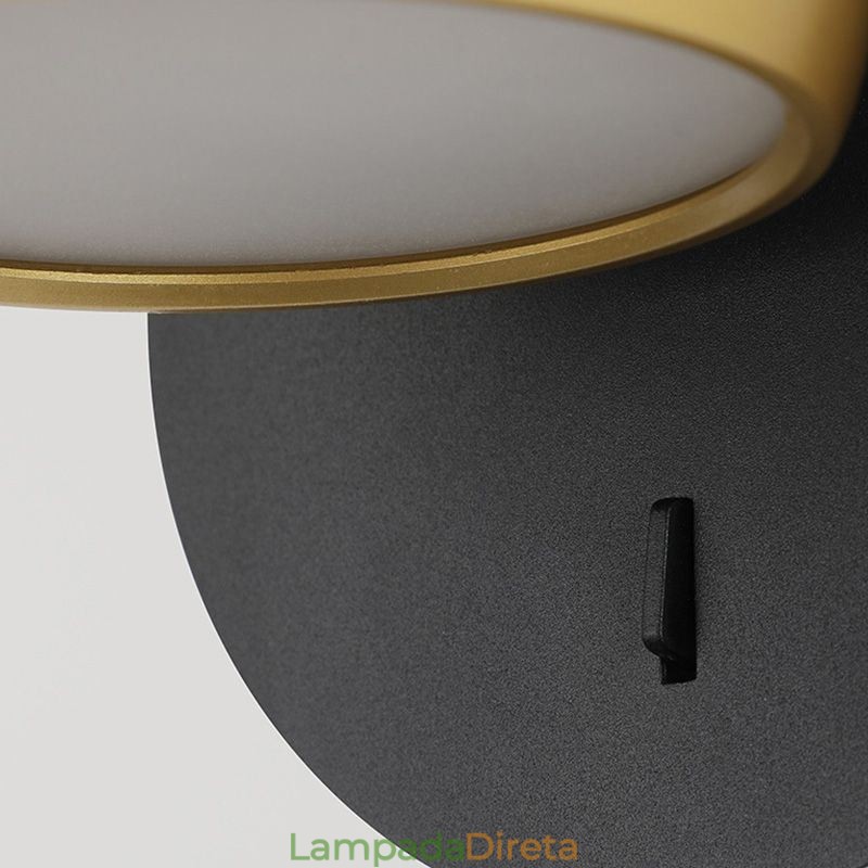 Luminária de parede giratória, arandela moderna e minimalista