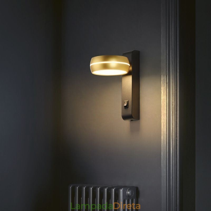 Luminária de parede giratória moderna e minimalista