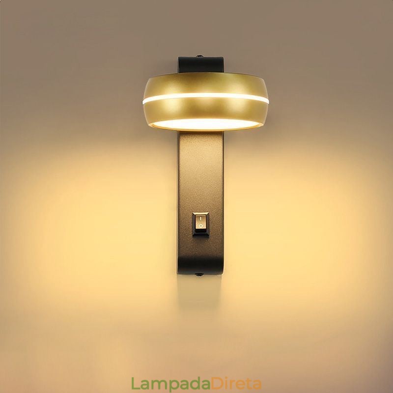 Luminária de parede giratória moderna e minimalista