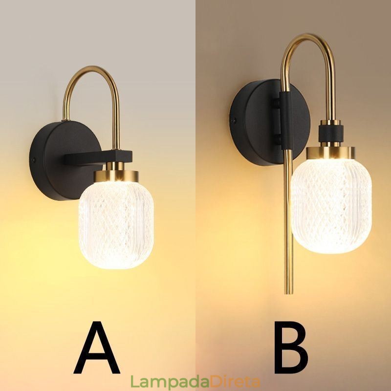 Luminária de parede moderna minimalista em acrílico