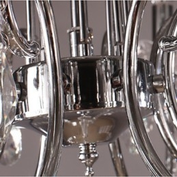 Lustre de cristal cromado clássico tradicional em metal