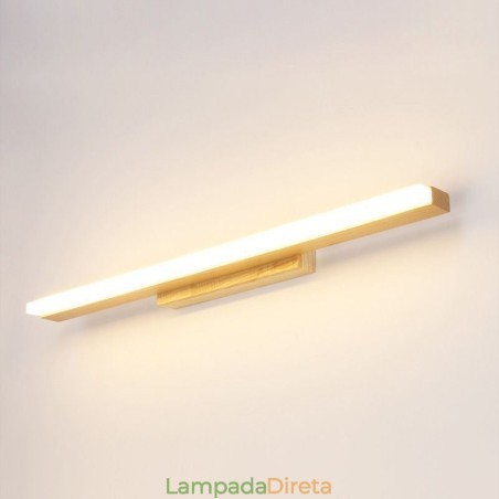 Espelho Luz Madeira Maciça Luminária de Parede Moderna Luminária de Parede Sconce Espelho Luz Madeira Maciça Luminária de Parede Moderna Luminária de Parede Sconce