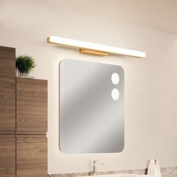 Espelho Luz Madeira Maciça Luminária de Parede Moderna Luminária de Parede Sconce