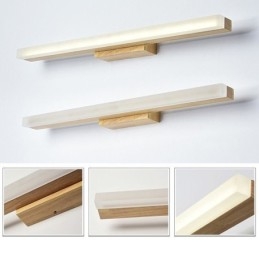 Espelho Luz Madeira Maciça Luminária de Parede Moderna Luminária de Parede Sconce