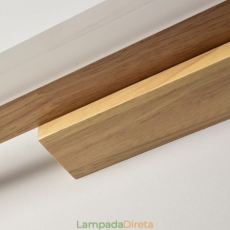 Espelho Luz Madeira Maciça Luminária de Parede Moderna Luminária de Parede Sconce