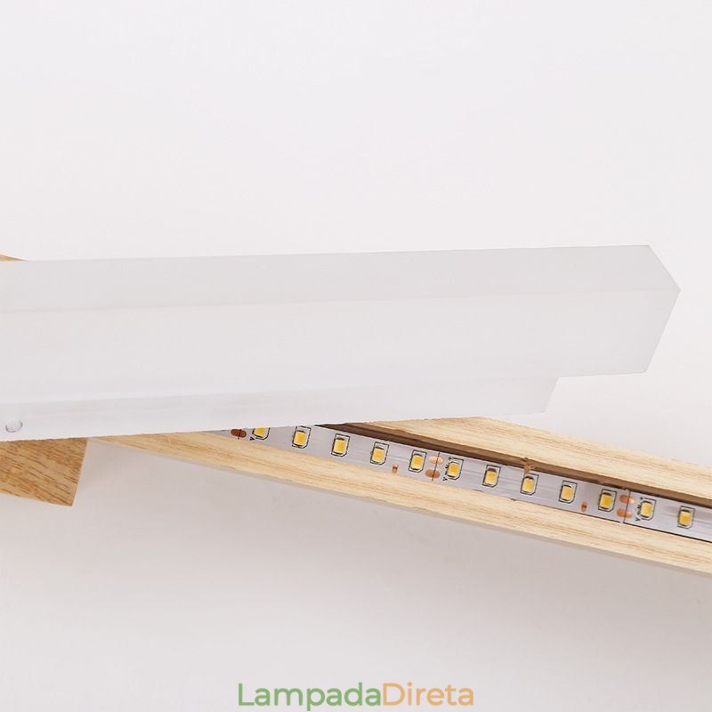 Espelho Luz Madeira Maciça Luminária de Parede Moderna Luminária de Parede Sconce