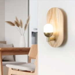Decoração Parede Madeira Lâmpada Entrada Corredor Luzes Nordic Cabeceira Luz Parede