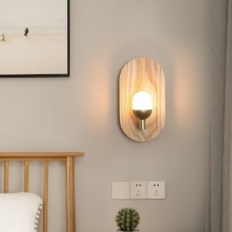 Decoração Parede Madeira Lâmpada Entrada Corredor Luzes Nordic Cabeceira Luz Parede