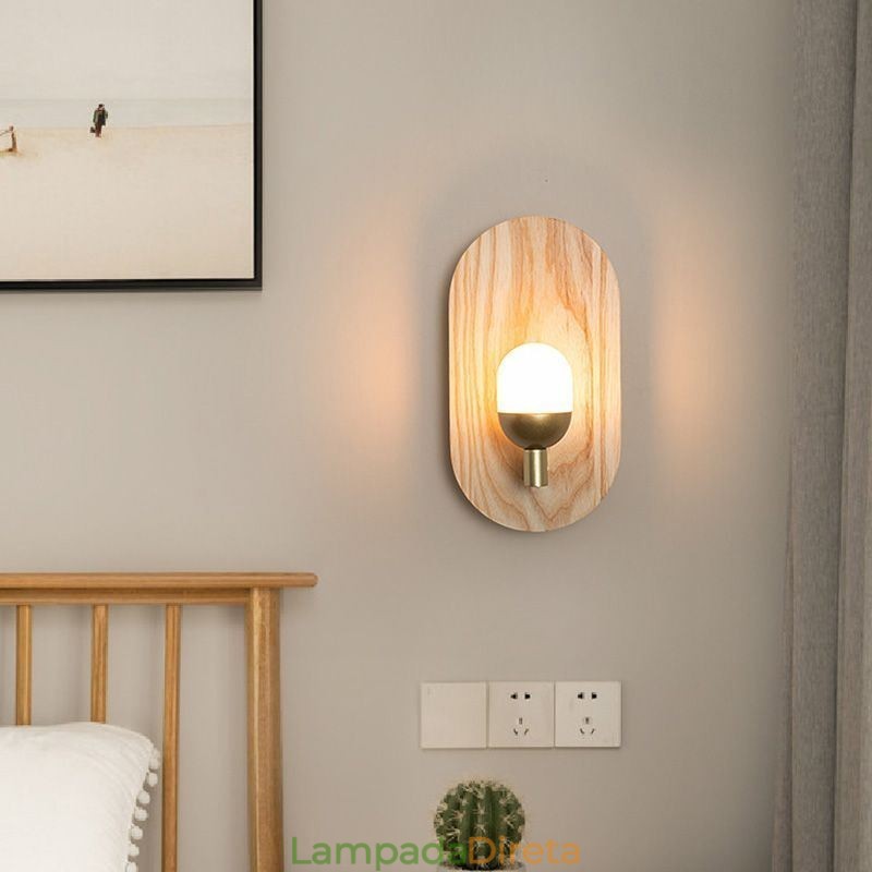 Decoração Parede Madeira Lâmpada Entrada Corredor Luzes Nordic Cabeceira Luz Parede