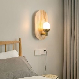 Decoração Parede Madeira Lâmpada Entrada Corredor Luzes Nordic Cabeceira Luz Parede