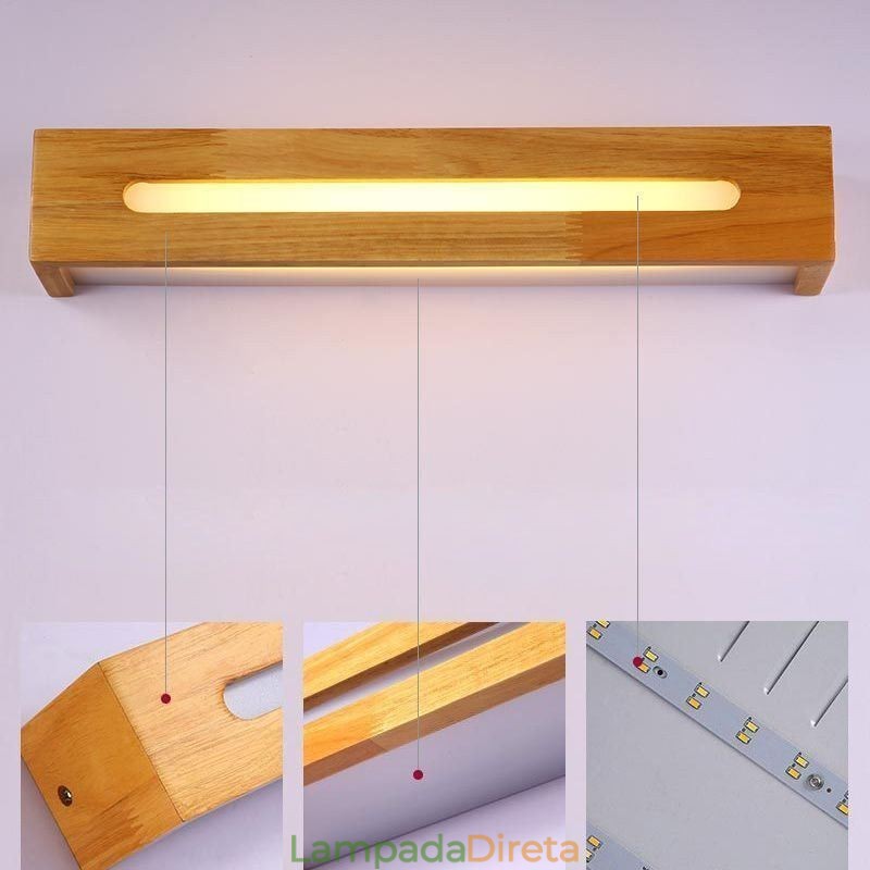 Luminária de parede moderna de madeira, luzes de corredor de entrada, luz de parede de cabeceira nórdica