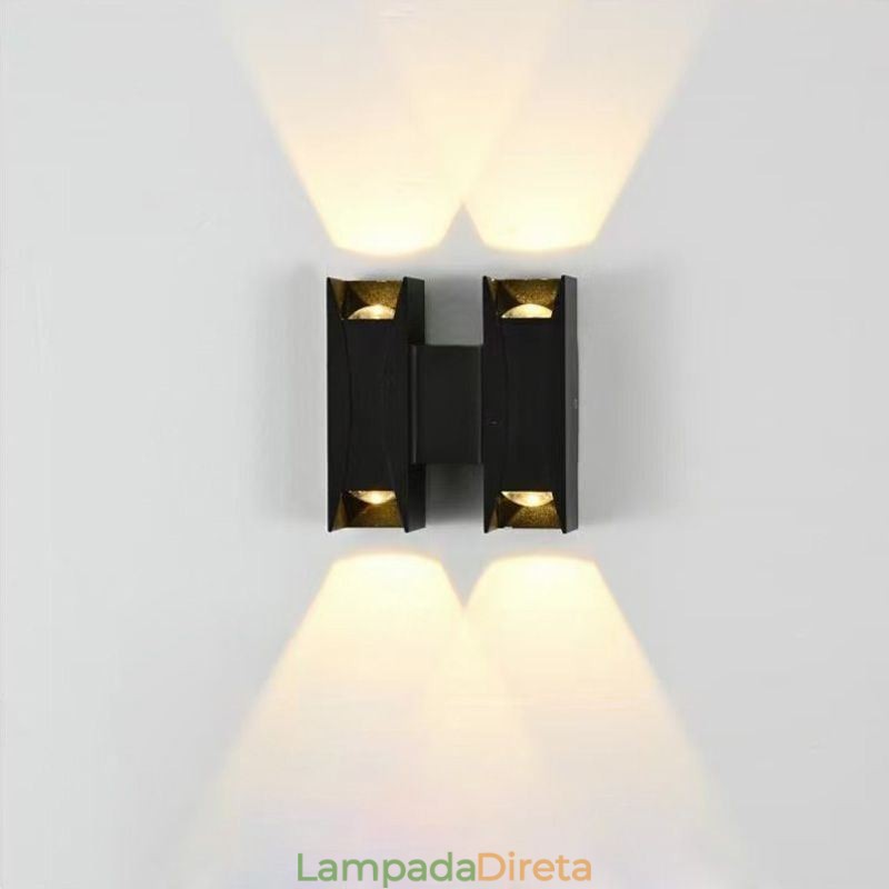 Luminária de parede à prova d'água moderna de alumínio para varanda de jardim montada na superfície