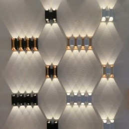 Luminária de parede à prova d'água moderna de alumínio para varanda de jardim montada na superfície