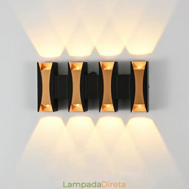 Luminária de parede à prova d'água moderna de alumínio para varanda de jardim montada na superfície