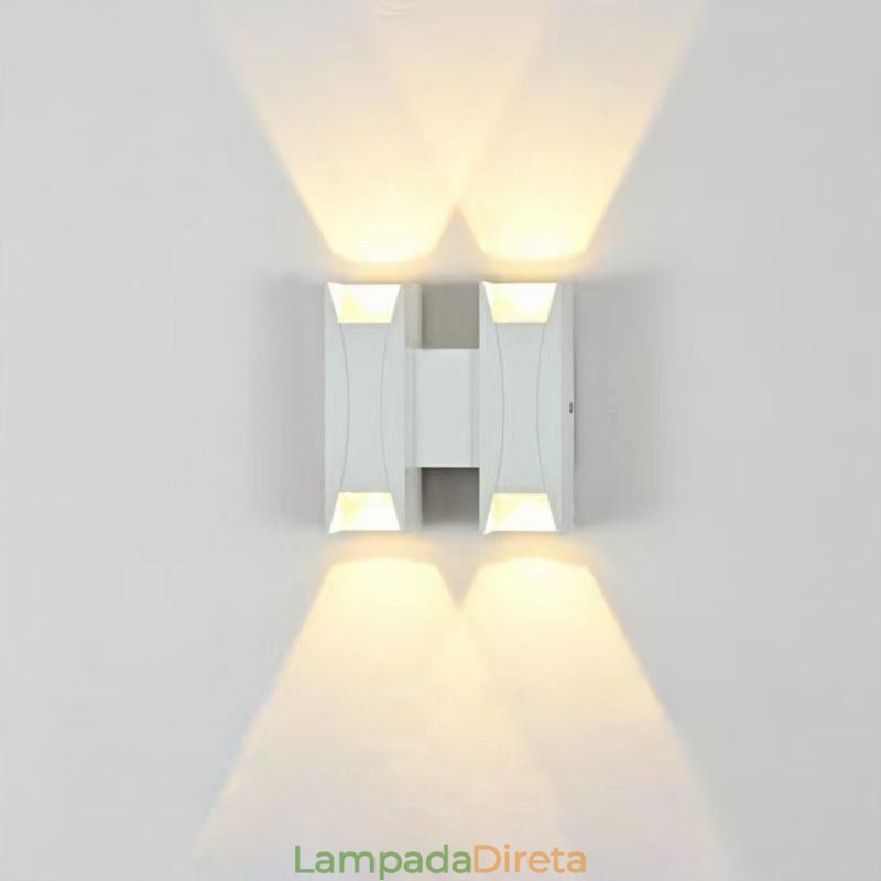 Luminária de parede à prova d'água moderna de alumínio para varanda de jardim montada na superfície