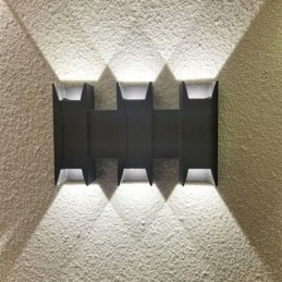 Luminária de parede à prova d'água moderna de alumínio para varanda de jardim montada na superfície