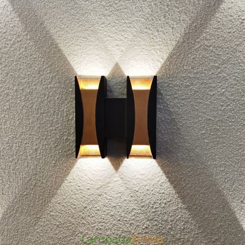 Luminária de parede à prova d'água moderna de alumínio para varanda de jardim montada na superfície