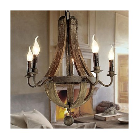 Lustre 5 luzes Vintage Retro Country Living Jantar Metal Lustre 5 luzes Vintage Retro Country Living Jantar Metal