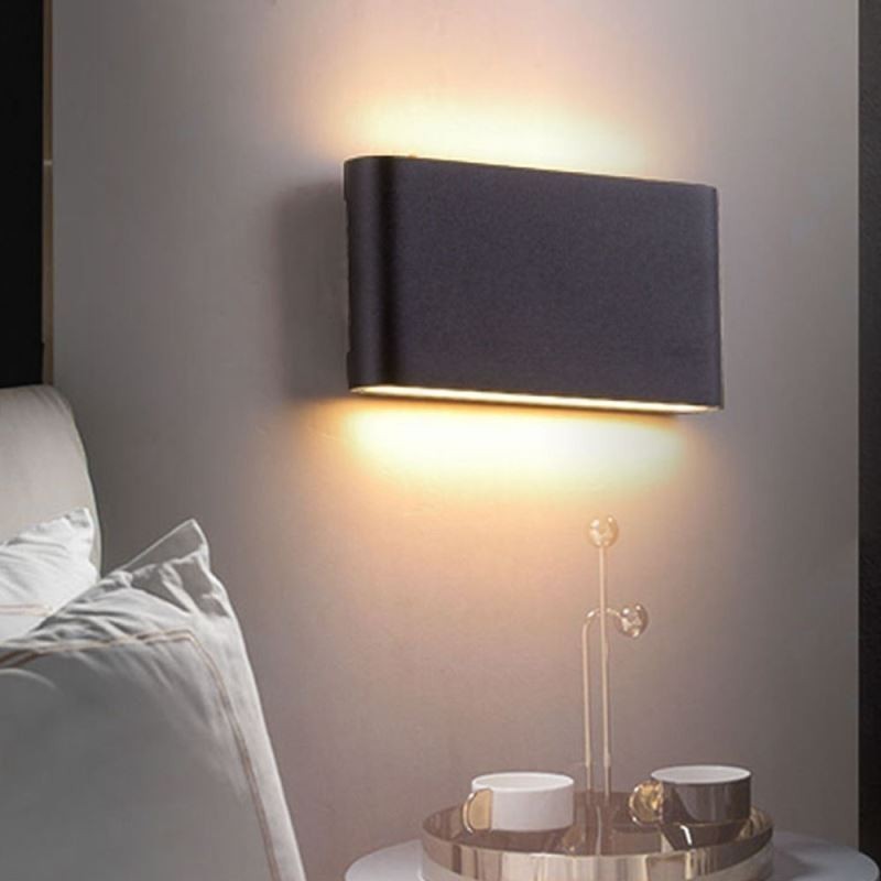 Luminária de parede à prova d'água moderna simples de alumínio para decoração de interiores