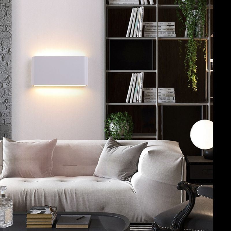Luminária de parede à prova d'água moderna simples de alumínio para decoração de interiores