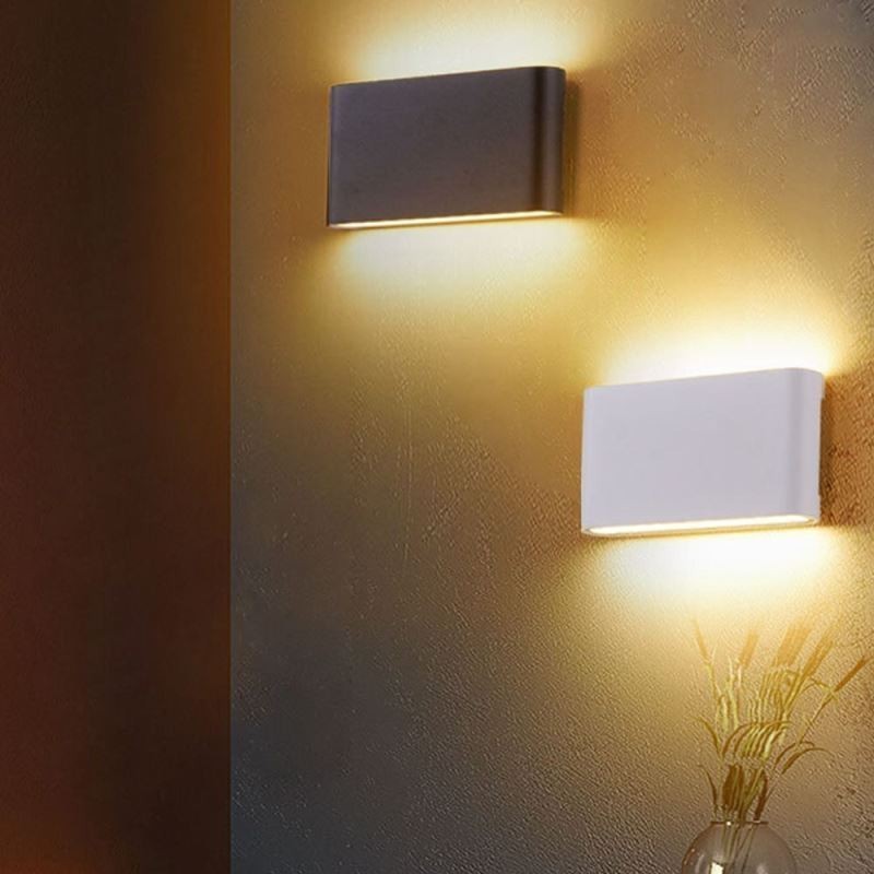 Luminária de parede à prova d'água moderna simples de alumínio para decoração de interiores