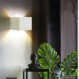 Luminária de parede de alumínio para varanda, superfície montada, cubo, luz de varanda