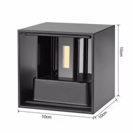 Luminária de parede de alumínio para varanda, superfície montada, cubo, luz de varanda