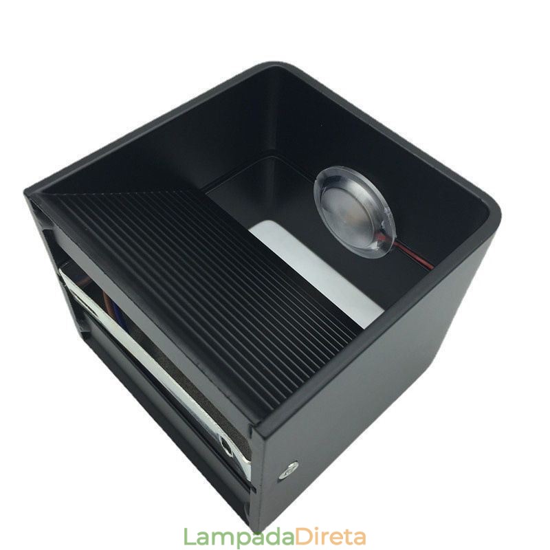 Luminária de parede de alumínio para varanda, superfície montada, cubo, luz de varanda