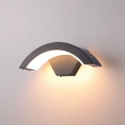 Luminária de parede minimalista de alumínio para jardim, à prova d'água, em formato de crescente