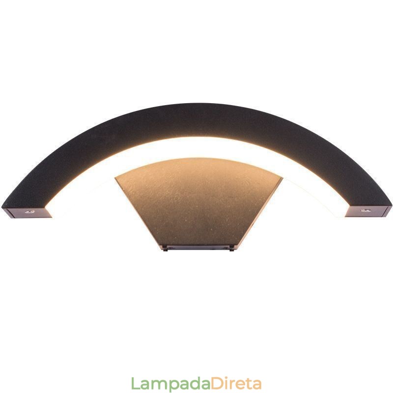 Luminária de parede minimalista de alumínio para jardim, à prova d'água, em formato de crescente