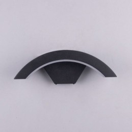 Luminária de parede minimalista de alumínio para jardim, à prova d'água, em formato de crescente