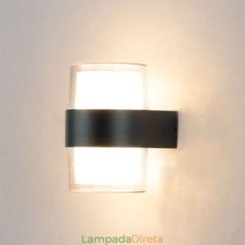 Luminária de parede minimalista acrílica à prova d'água para pátio