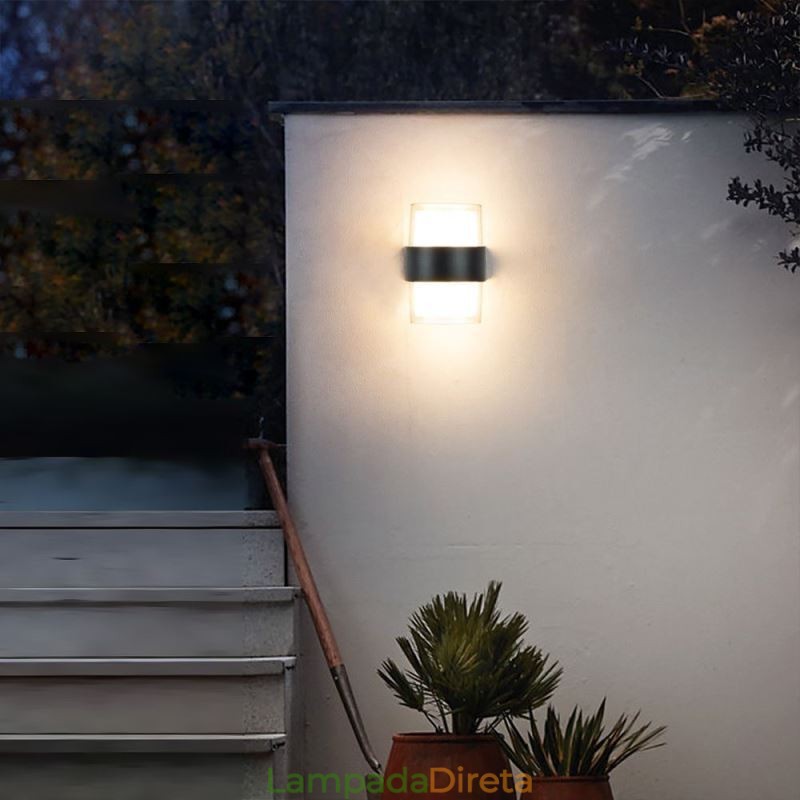 Luminária de parede minimalista acrílica à prova d'água para pátio