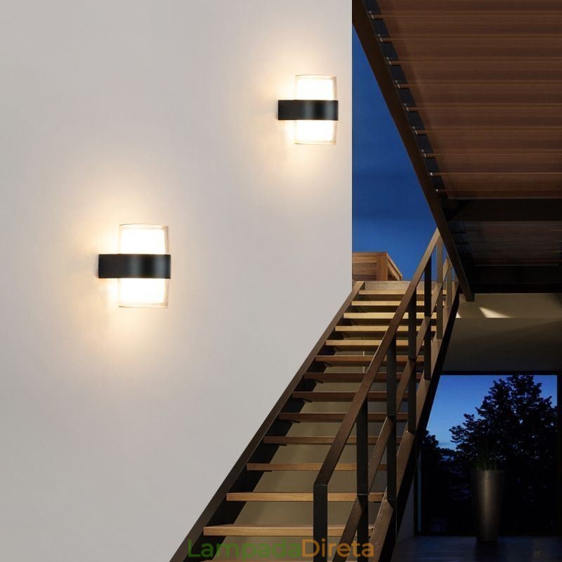 Luminária de parede minimalista acrílica à prova d'água para pátio