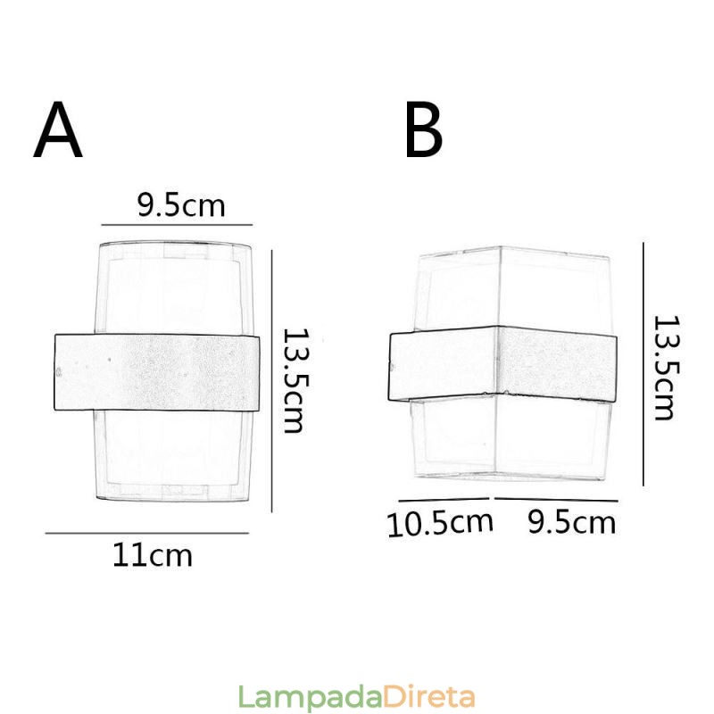 Luminária de parede minimalista acrílica à prova d'água para pátio