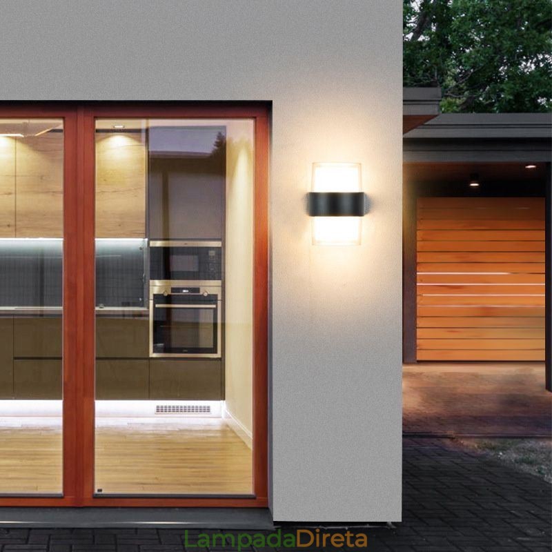 Luminária de parede minimalista acrílica à prova d'água para pátio