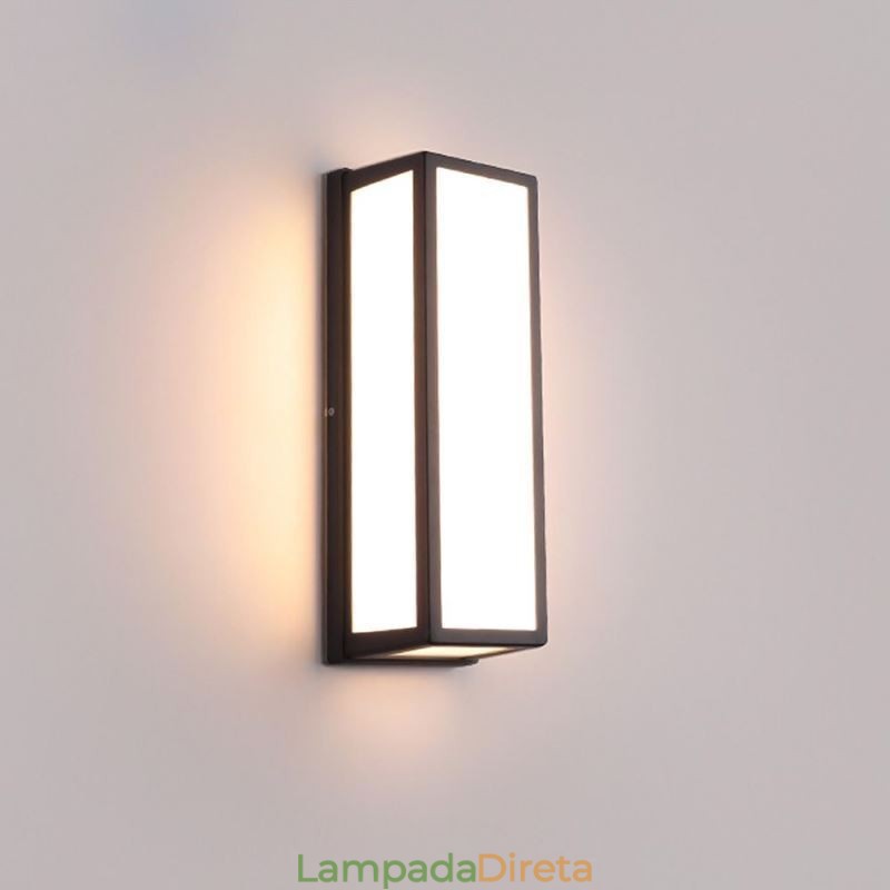 Luminária de parede retangular moderna à prova d'água para varanda de vila