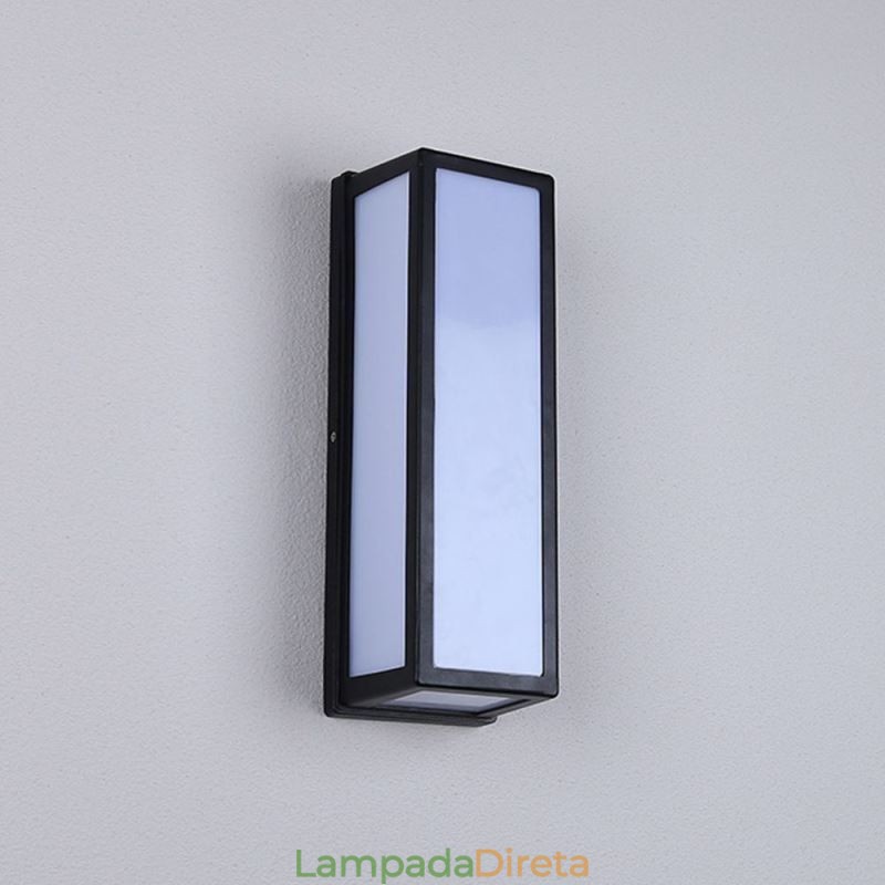Luminária de parede retangular moderna à prova d'água para varanda de vila