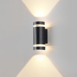Luminária de parede à prova d'água para cima e para baixo, luminária de parede de cabeça dupla de alumínio