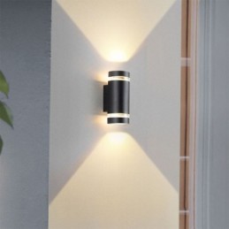 Luminária de parede à prova d'água para cima e para baixo, luminária de parede de cabeça dupla de alumínio