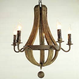Lustre 5 luzes Vintage Retro Country Living Jantar Metal