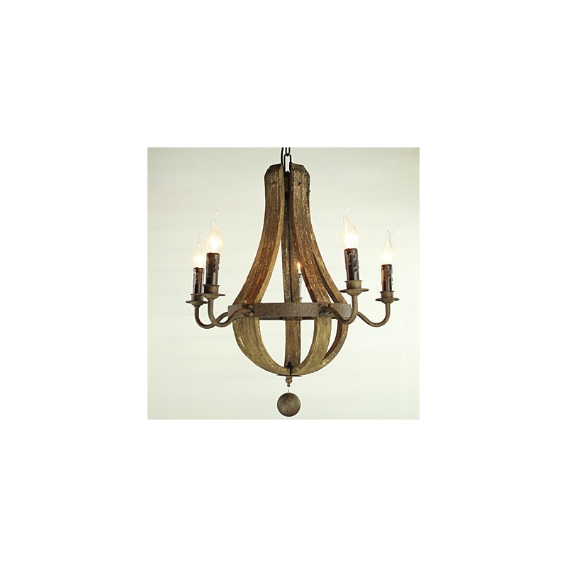 Lustre 5 luzes Vintage Retro Country Living Jantar Metal