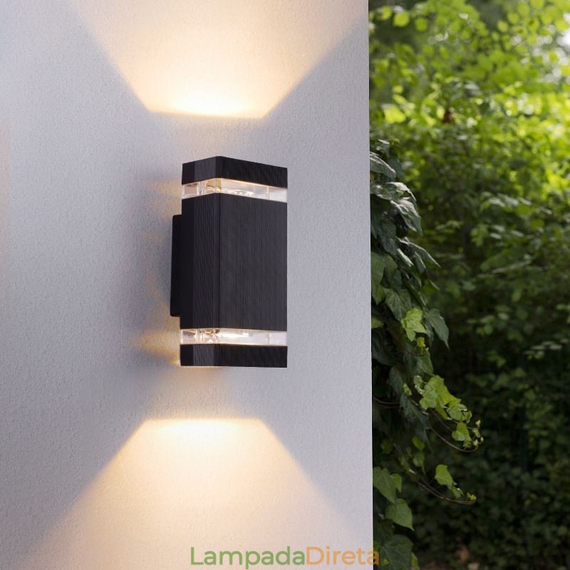 Luminária de parede simples de alumínio, luminária de parede à prova d'água, varanda e pátio